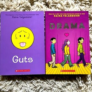 Guts & DRAMA by Raina Telgemeier - 2 book set